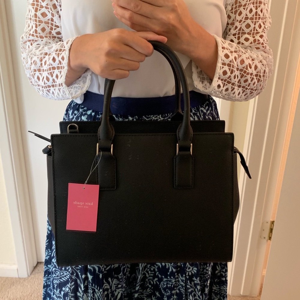 KATE SPADE CAMERON MEDIUM SATCHEL BLACK CROSSBODY - Picture 3 of 5
